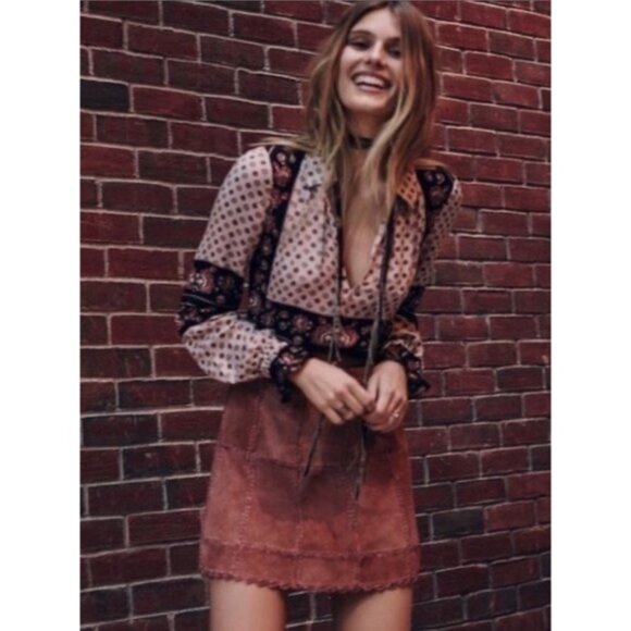 Free People Tops - Free People Relaxed Fit Printed Boho Blouse